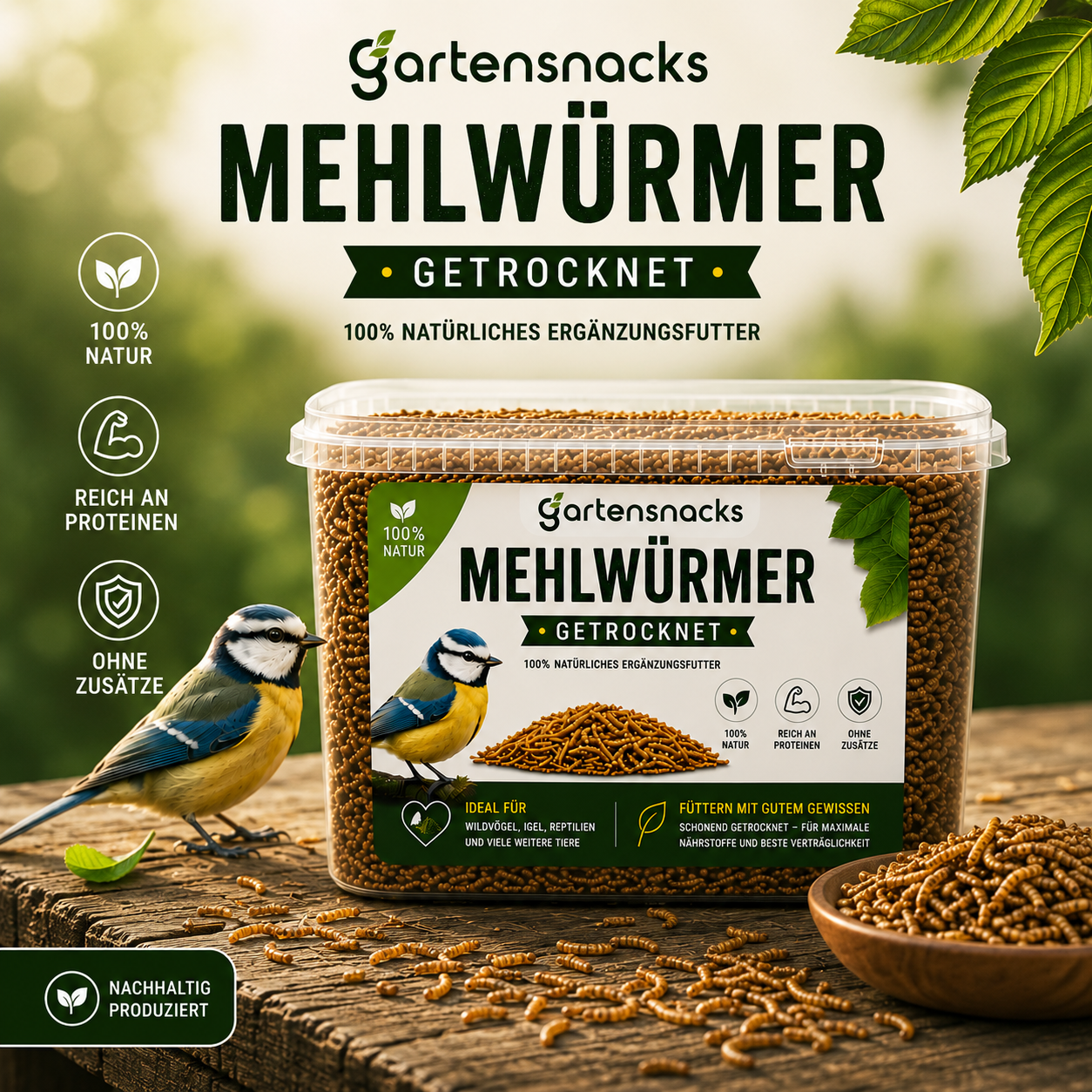 Getrocknete Mehlwürmer