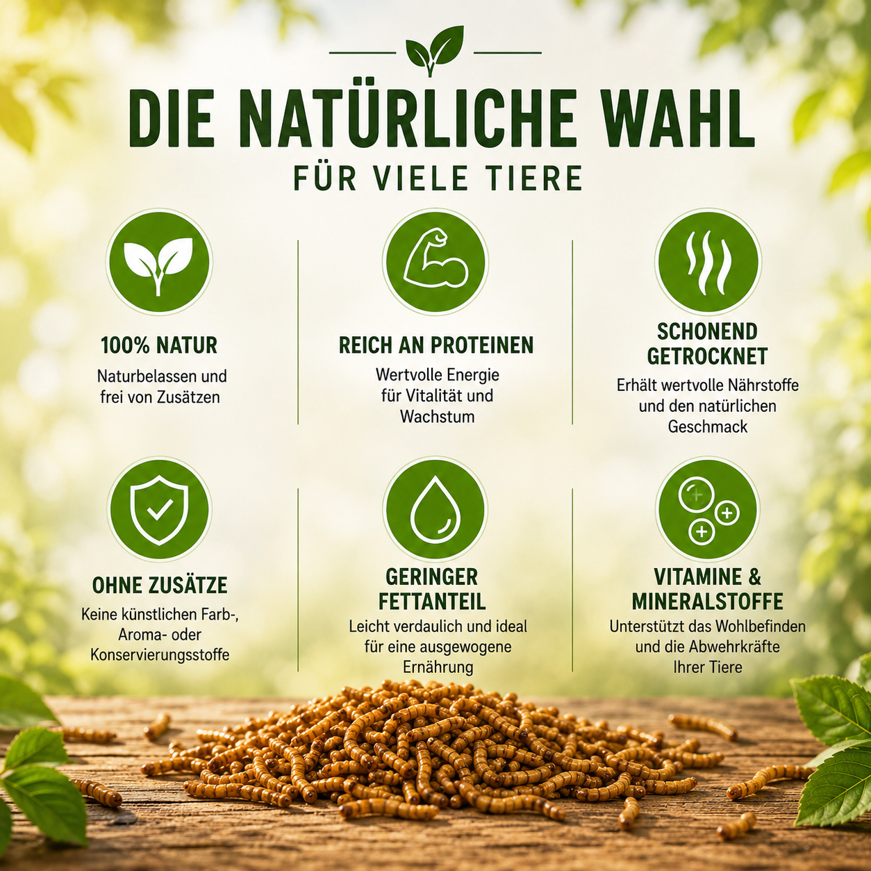 Igelfutter getrocknete Mehlwürmer